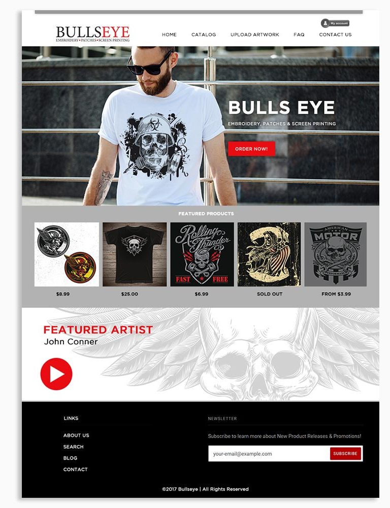 Bullseye Online Store Web Design